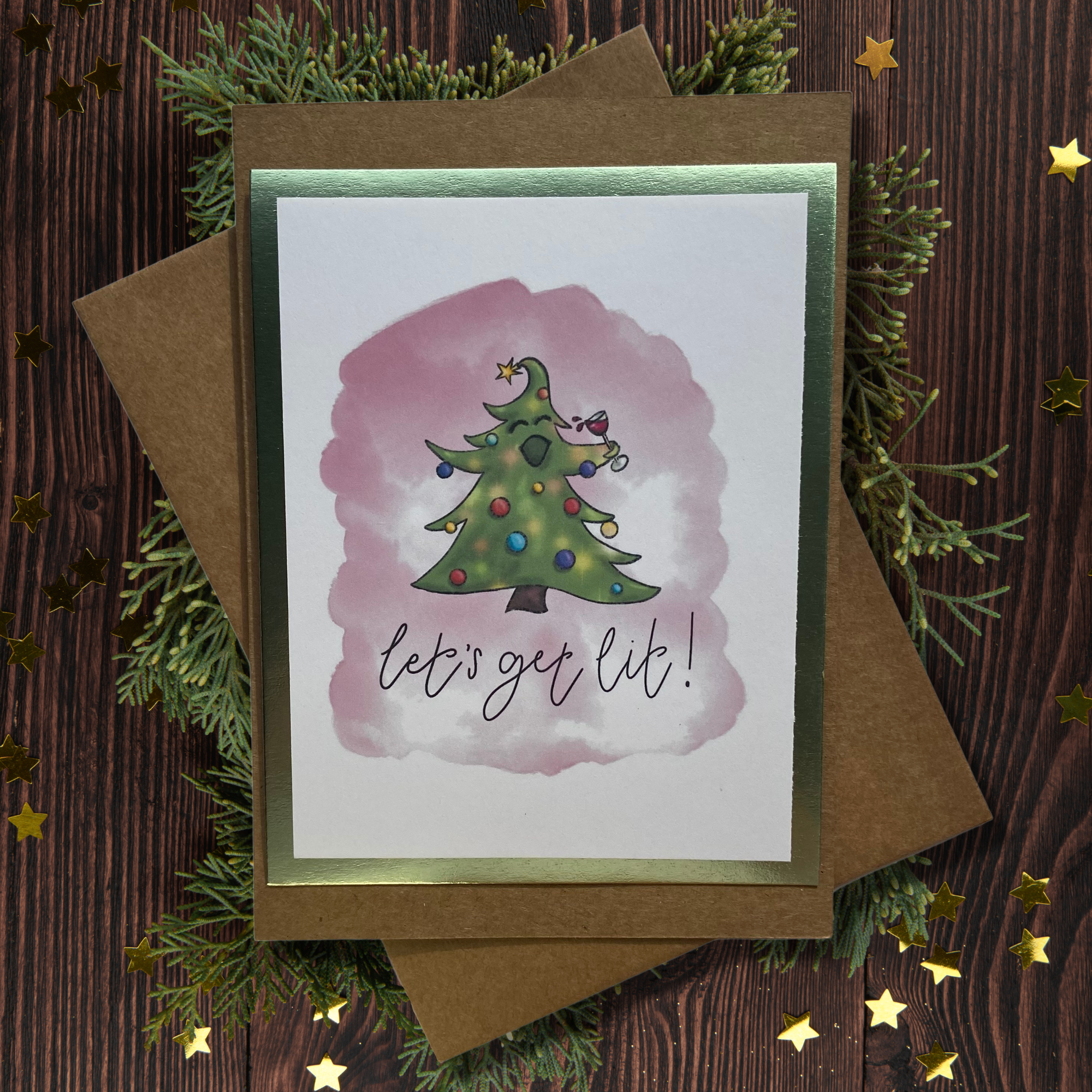 image for Get Lit Illustrated Christmas Card