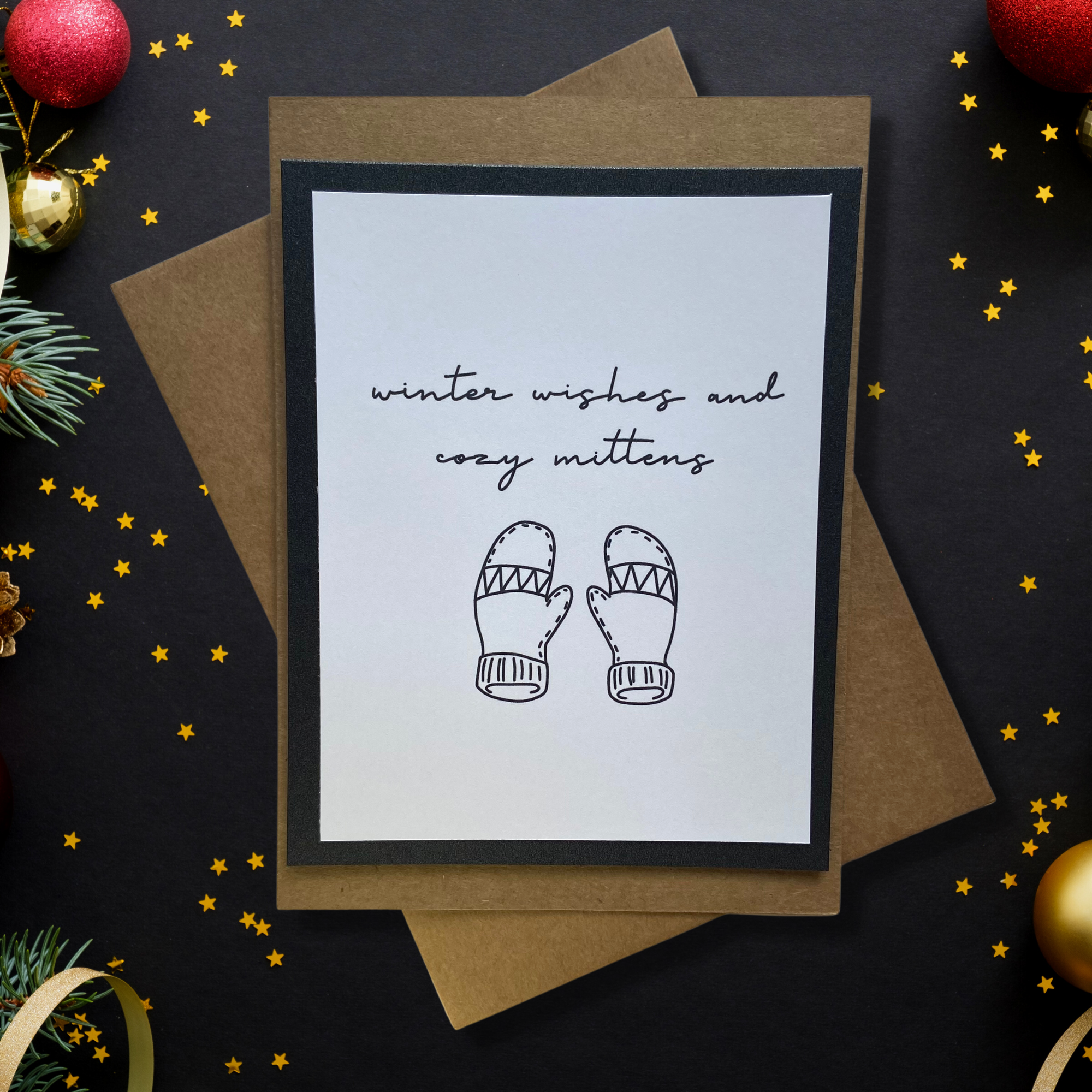 image for Cozy Mittens Minimalist Christmas Card