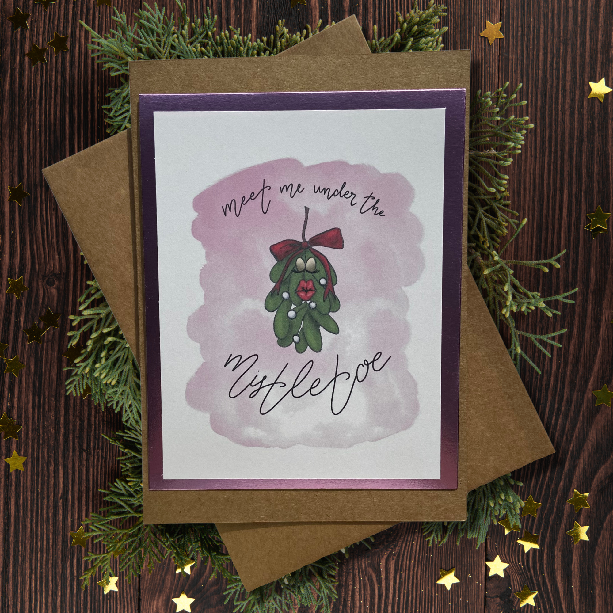 image for Mistletoe Illustrated Christmas Card