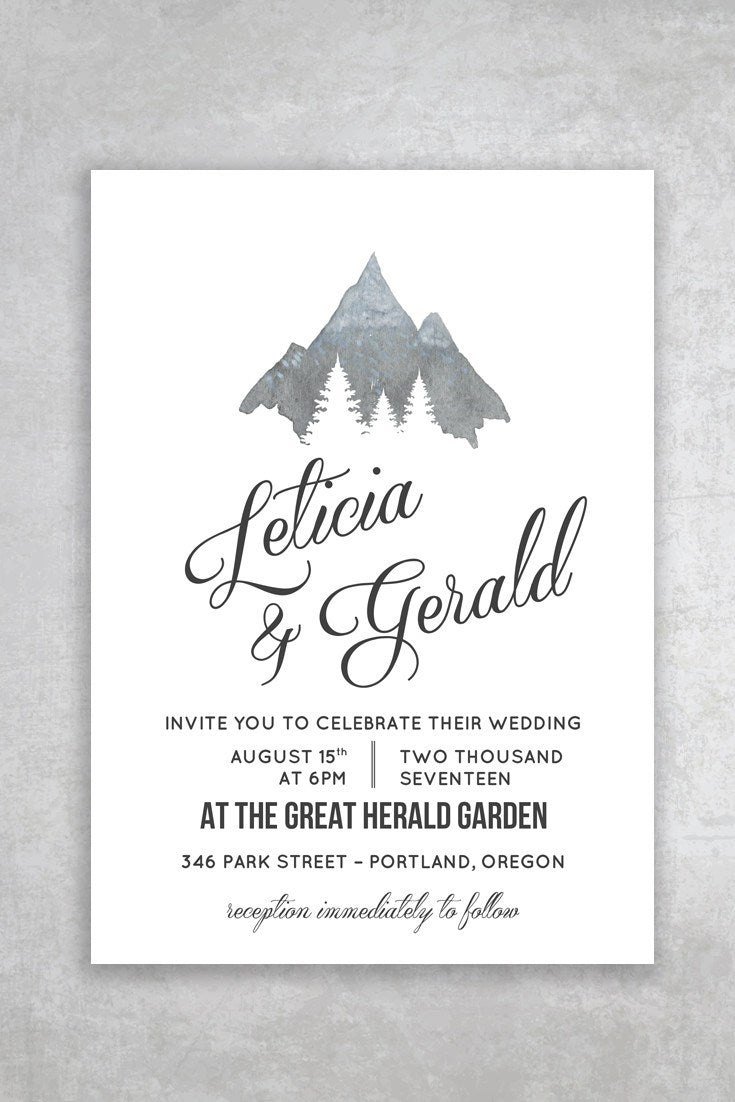 Montaña Printable Wedding Invitation - Alchemie Press