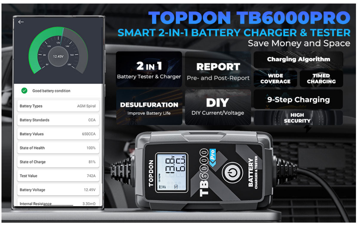 Topdon TB6000PRO Battery Charger