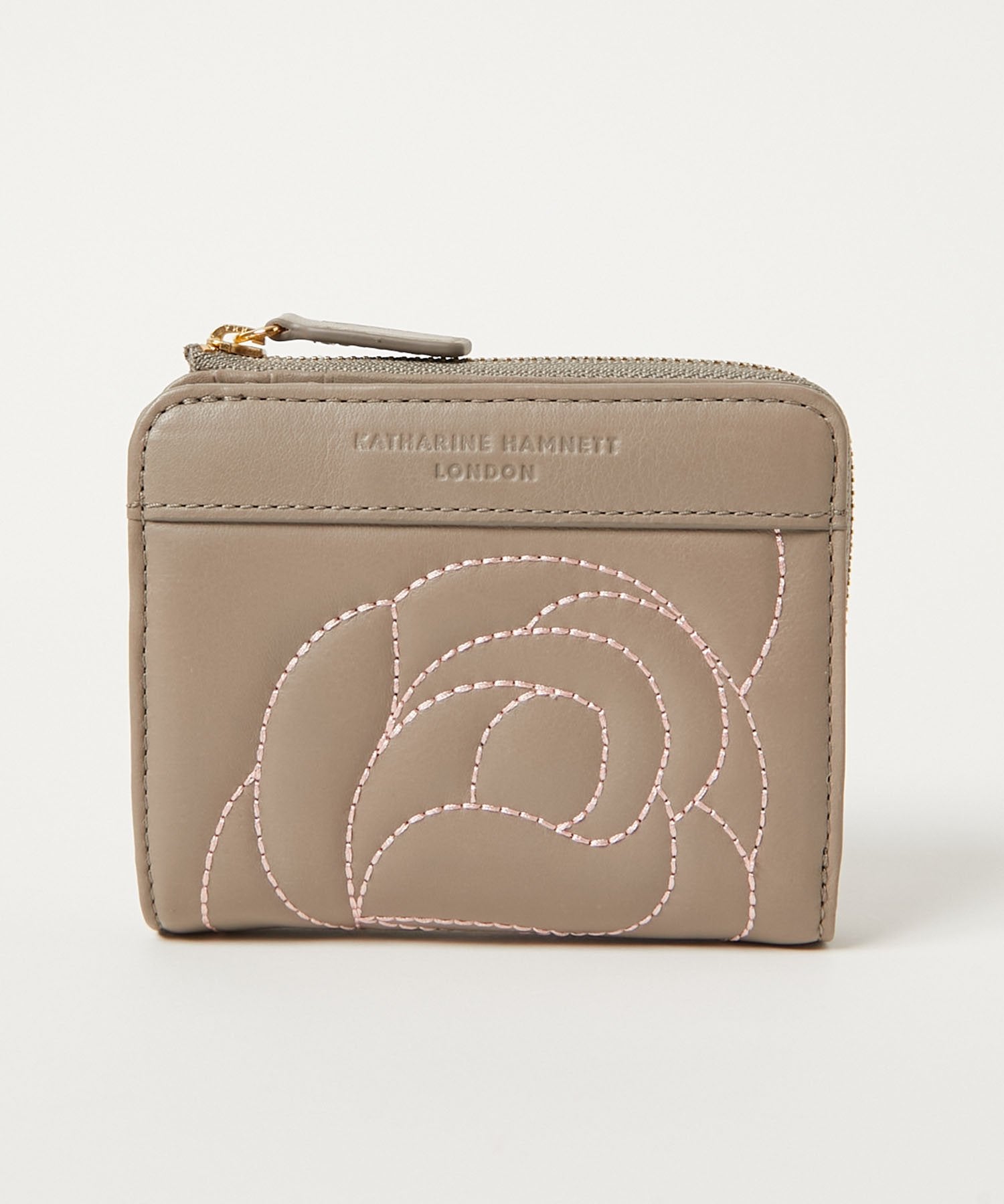 KATHARINE HAMNETT LONDON】＜WEB限定＞ STITCHED L ZIP MIDDLE WALLET