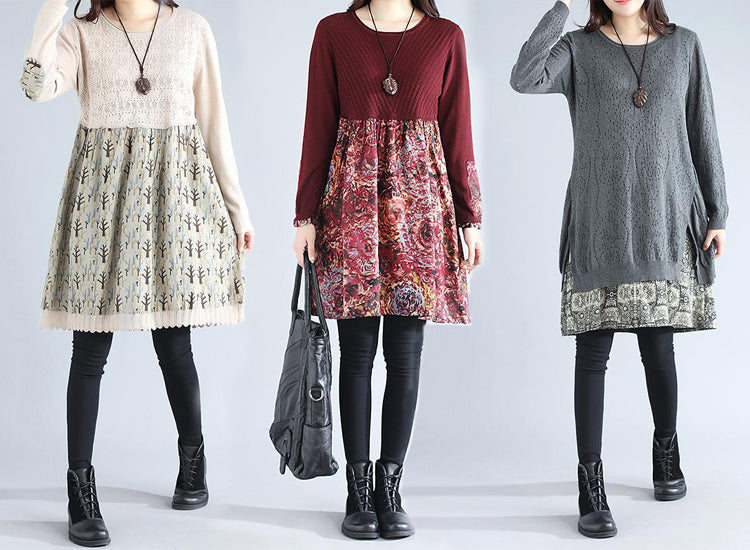 5 Spleiß-Pulloverkleid für Damen