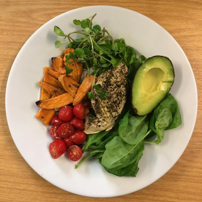 Sweet Potato + Avocado + Cheney Tomato + Chicken Breast + Spinach