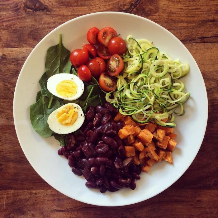 Sweet Potato + Egg + Cashew + Zucchini Shreds