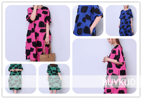 Loose Dot Pocket Cotton Dress Series