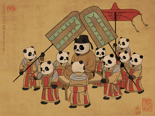 Panda und alte chinesische Malerei-1