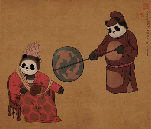 Panda und alte chinesische Malerei-8