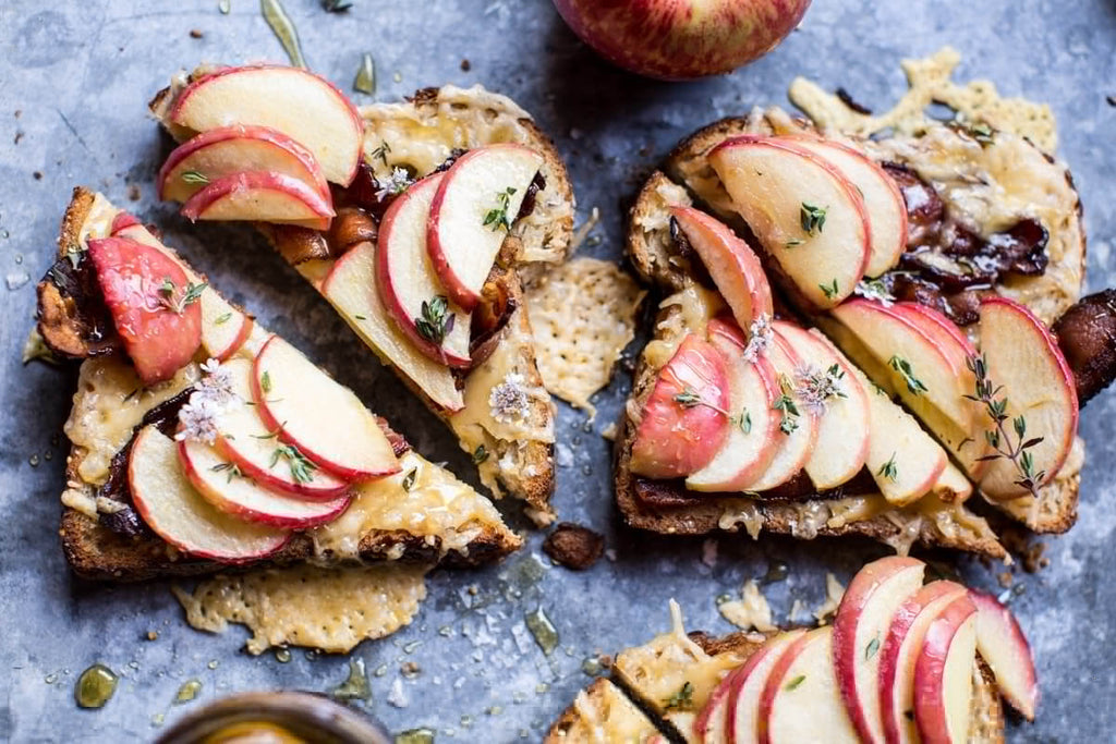 Salted Honey Apple Toast