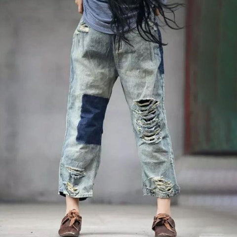 Distressed Vintage Hose Lange Jeanshose