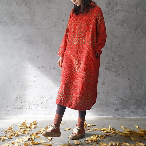 Winterkleid aus dicker Baumwolle im chinesischen Stil mit Stehkragen