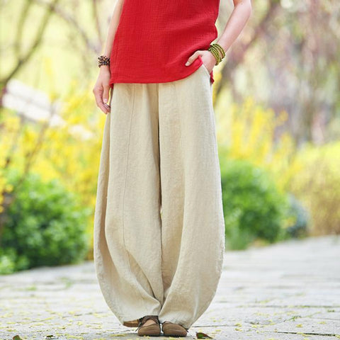 Women Knickerbockers Loose Autumn Linen Pants