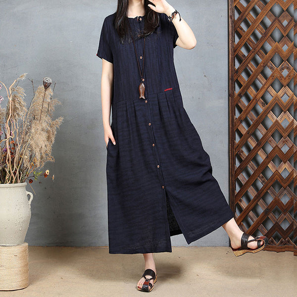 Buykud Linen Casual Dress | Loose Linen Cotton Pants & Jumpsuits for ...