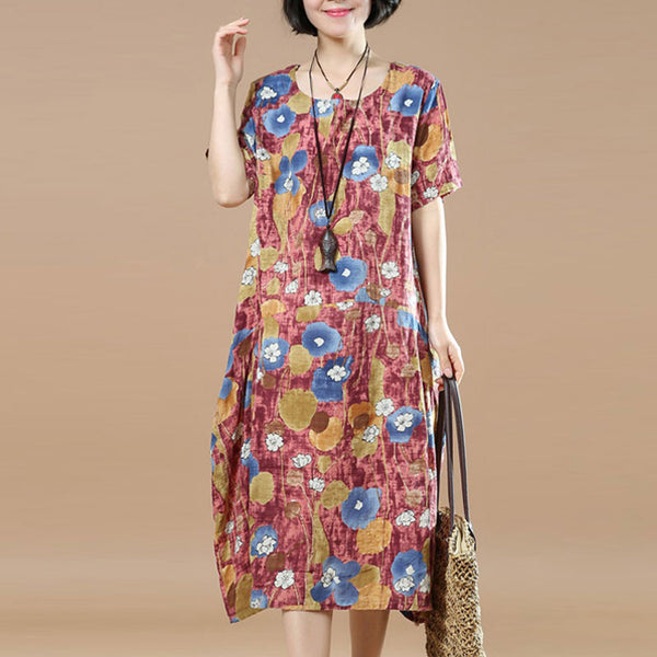 Hot Sales Women's Short Sleeve Dresses | Loose Linen Cotton – Page 6