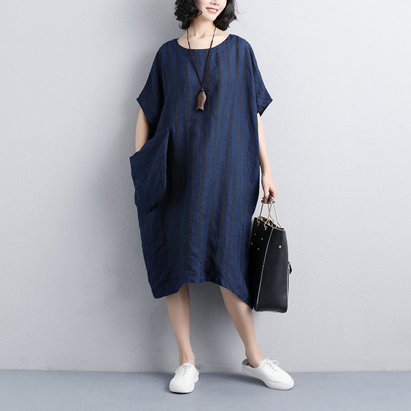 Women Summer Linen Casual Loose Dress, Linen Maxi Dress, Plus Size ...