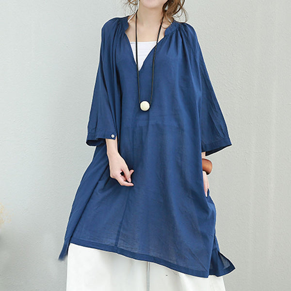 Buykud---Casual loose fitting cotton linen clothing online