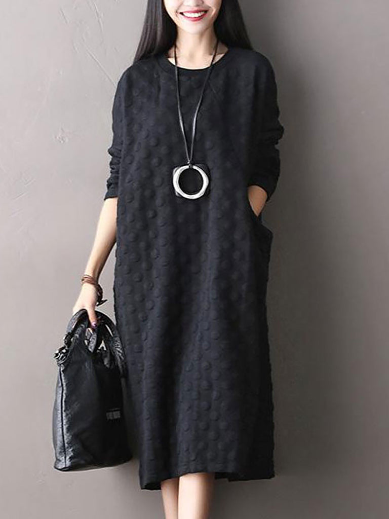 BUYKUD Long Sleeve Dresses | Plus Size Long Linen Sleeve Dresses | Maxi ...