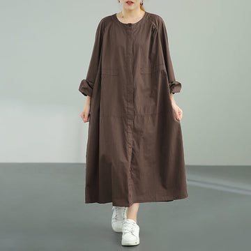 BUYKUD Long Sleeve Dresses | Plus Size Long Linen Sleeve Dresses | Maxi ...