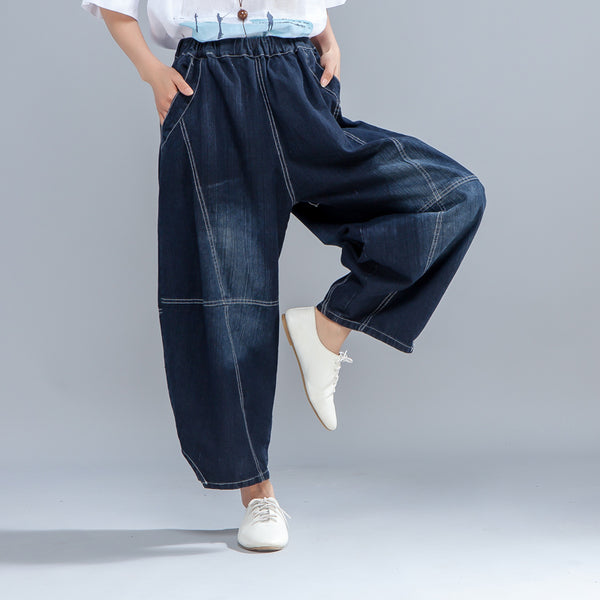Plus Size Pants for Women | Loose Fitting Cotton Linen Harem Pants