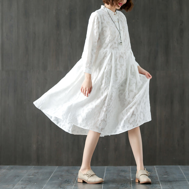 Cotton Linen Loose Fitting Maxi Dress | Plus Size Long Linen Sleeve ...