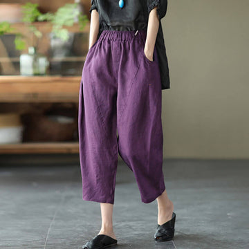 Casual Loose Pants, Linen Cotton Pants, Plus Size Pants – Page 2 – BUYKUD