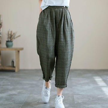 Casual Loose Pants, Linen Cotton Pants, Plus Size Pants – BUYKUD