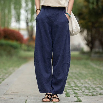 Casual Loose Pants, Linen Cotton Pants, Plus Size Pants – Page 2 – BUYKUD