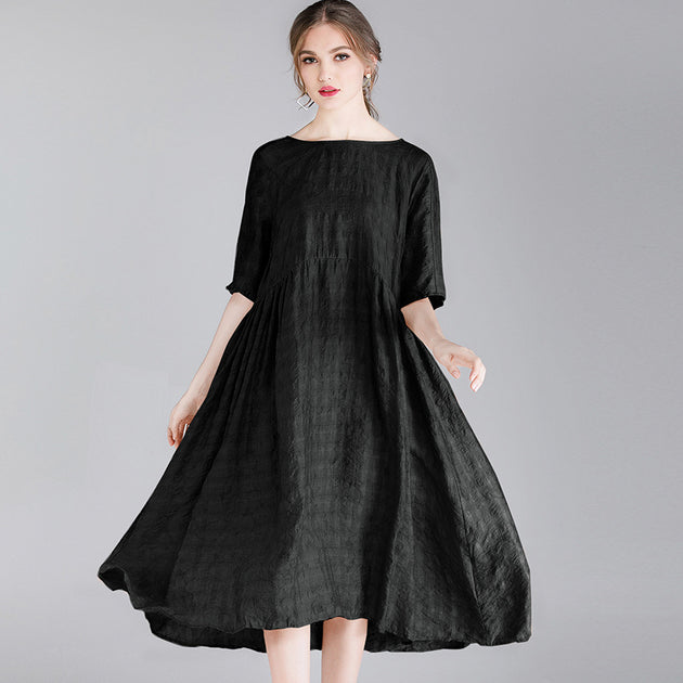 Women Oversized Summer Tencel Loose Casual Dress – BUYKUD
