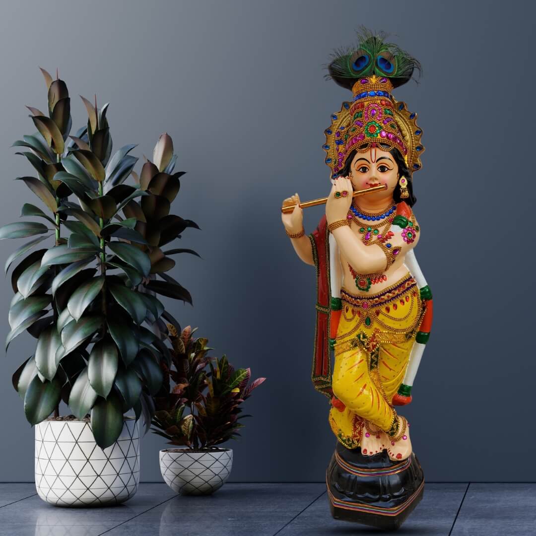 Amazon.com: Sri Krishna Culture-New Vishnu and Laxmi Ji Sitting with Snake  (Sinhasan Pose)-Multicoloured-Height-10 Inches : Home & Kitchen