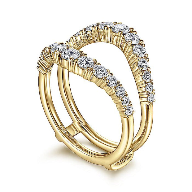 14K Yellow Gold Diamond Ring Guard