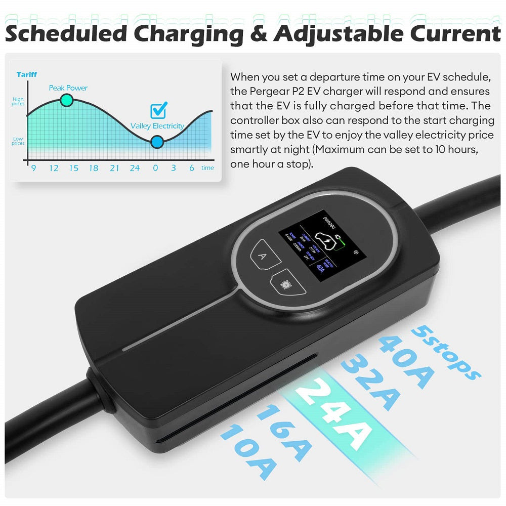 Daolar WIFI Control 9.6KW /11KW Portable EV charger 40A / 48A J1772 Le –  Daolar-EV