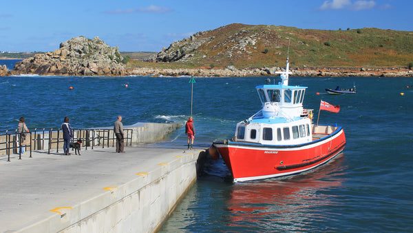 Seahorse ferry at Porthconger Quay, St Agnes, Isles of Scilly