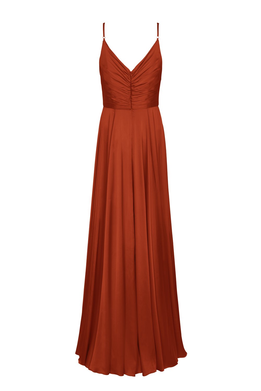 Isla Bridesmaid Dress In Terracotta Satin