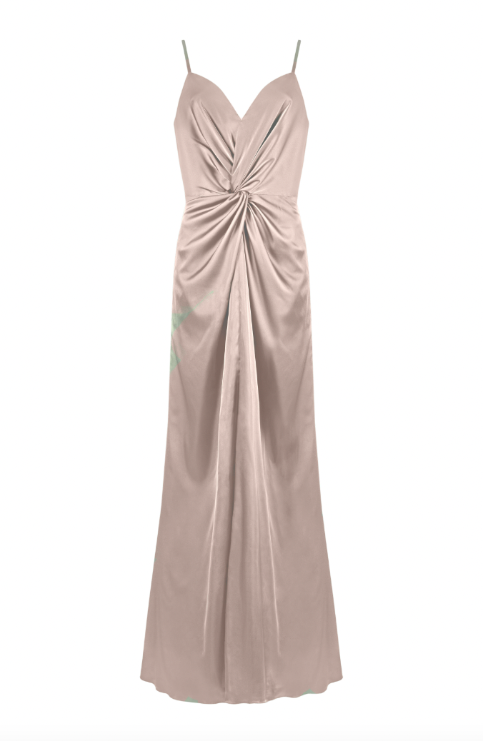 Cora Bridesmaid Dress In Champagne Satin