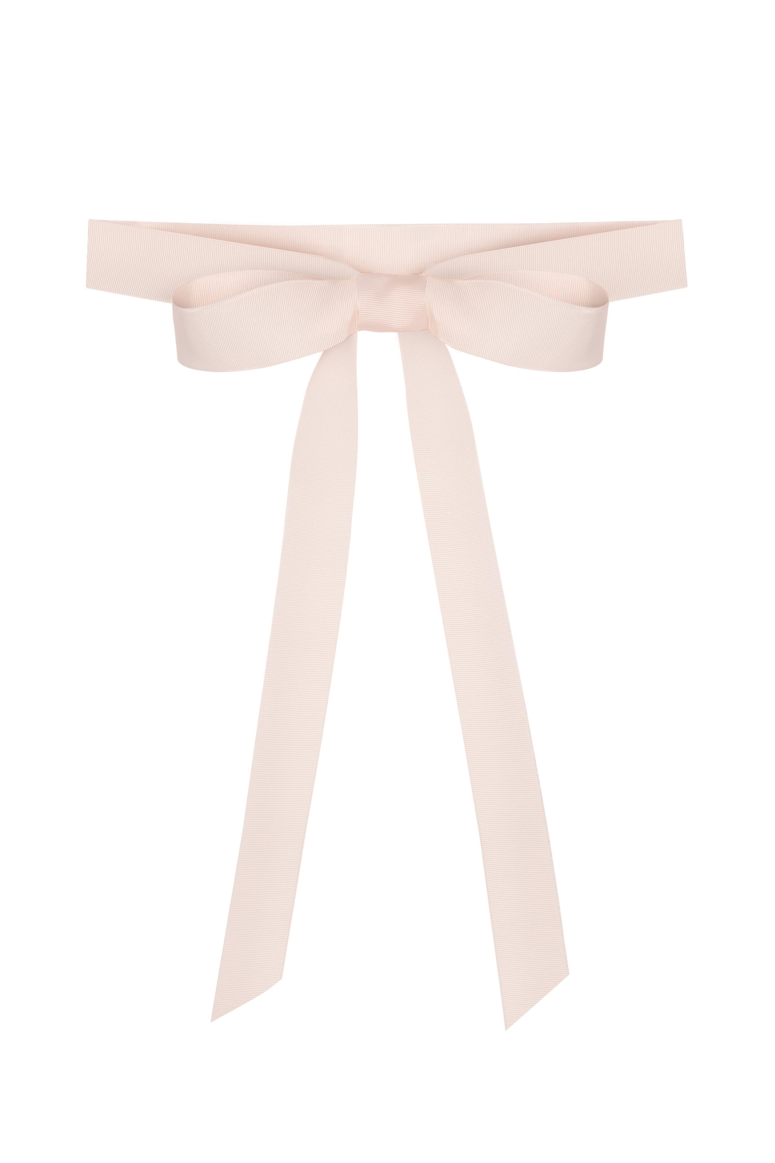 Grosgrain Ribbon Belt In Powder Pink