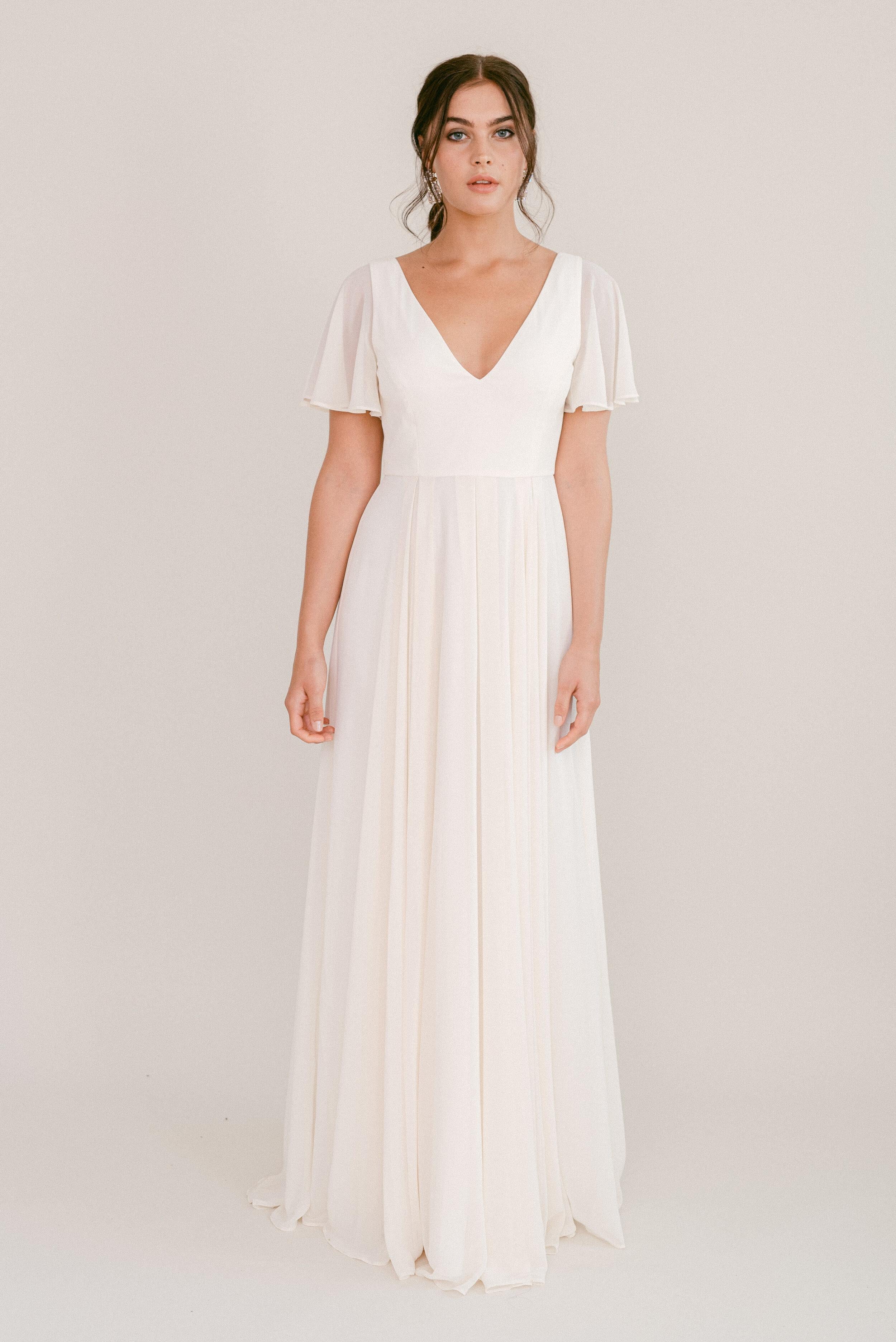 Phoebe Bridesmaid Dress In Ivory Chiffon