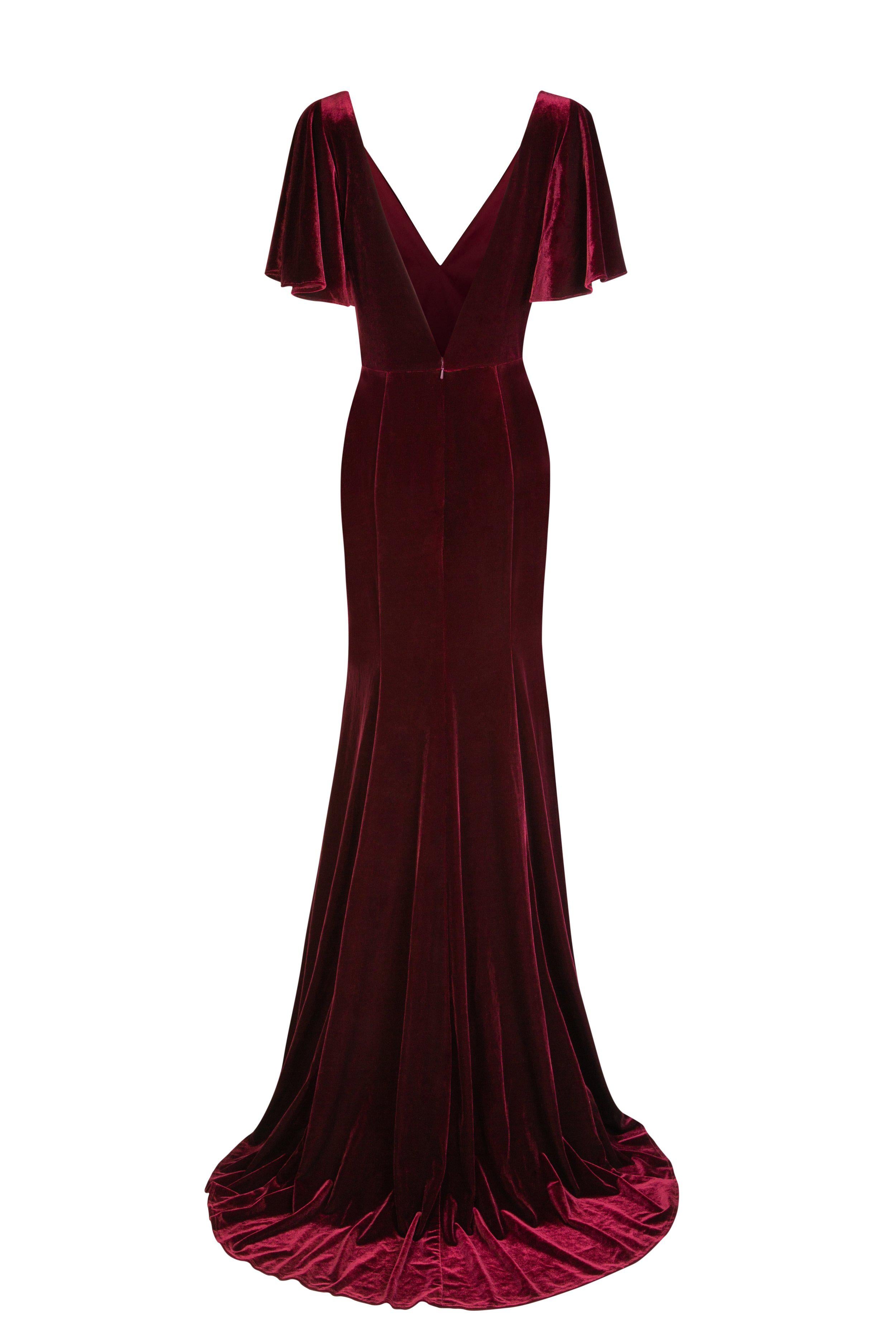 Celeste Velvet Bridesmaid Dress In Roseberry