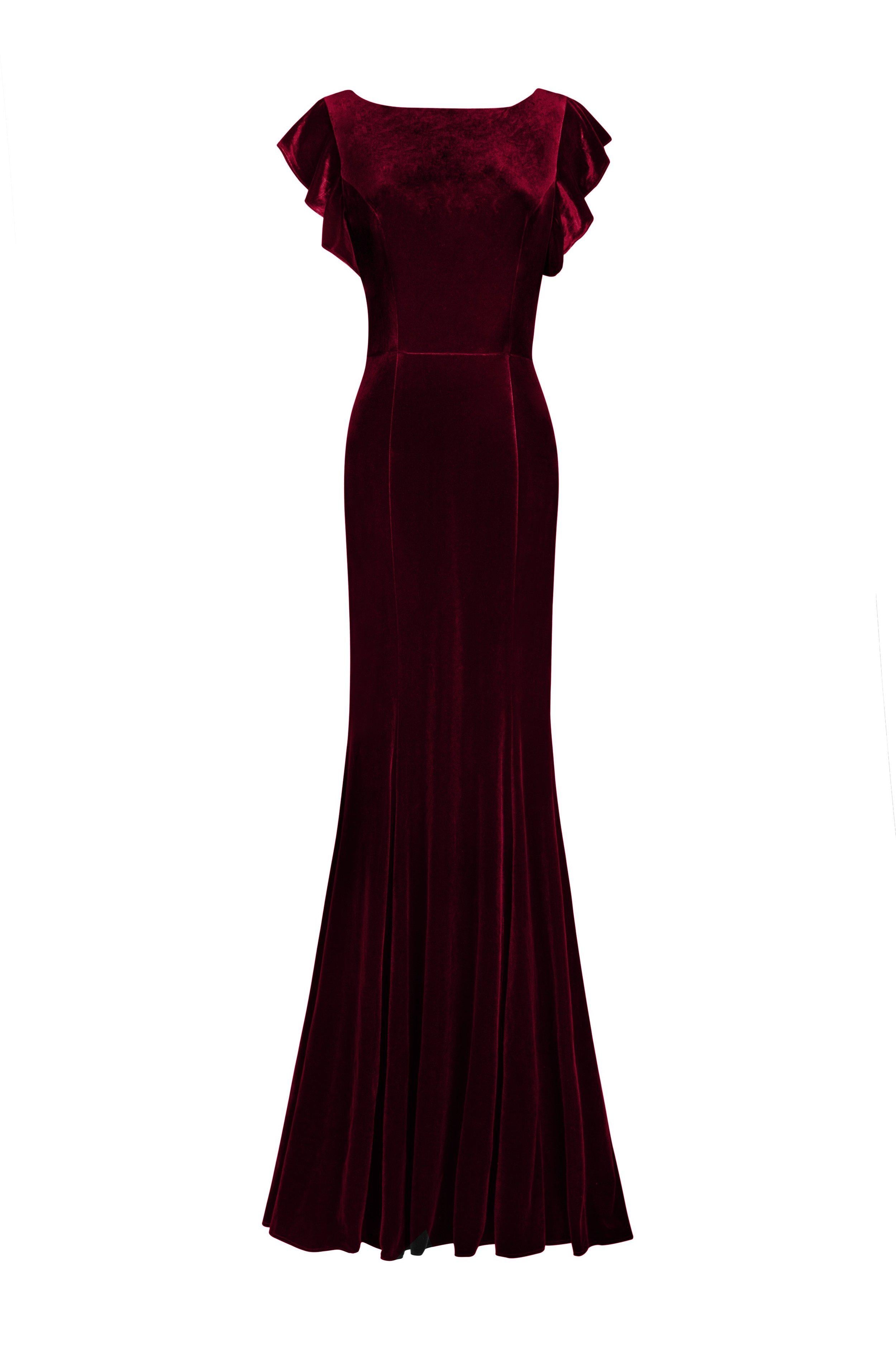 Cecelia Velvet Bridesmaid Dress In Roseberry