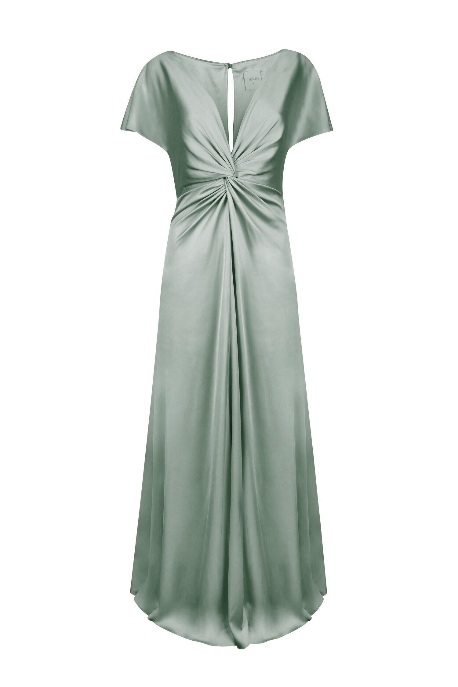 Camilla Bridesmaid Dress In Sage Satin