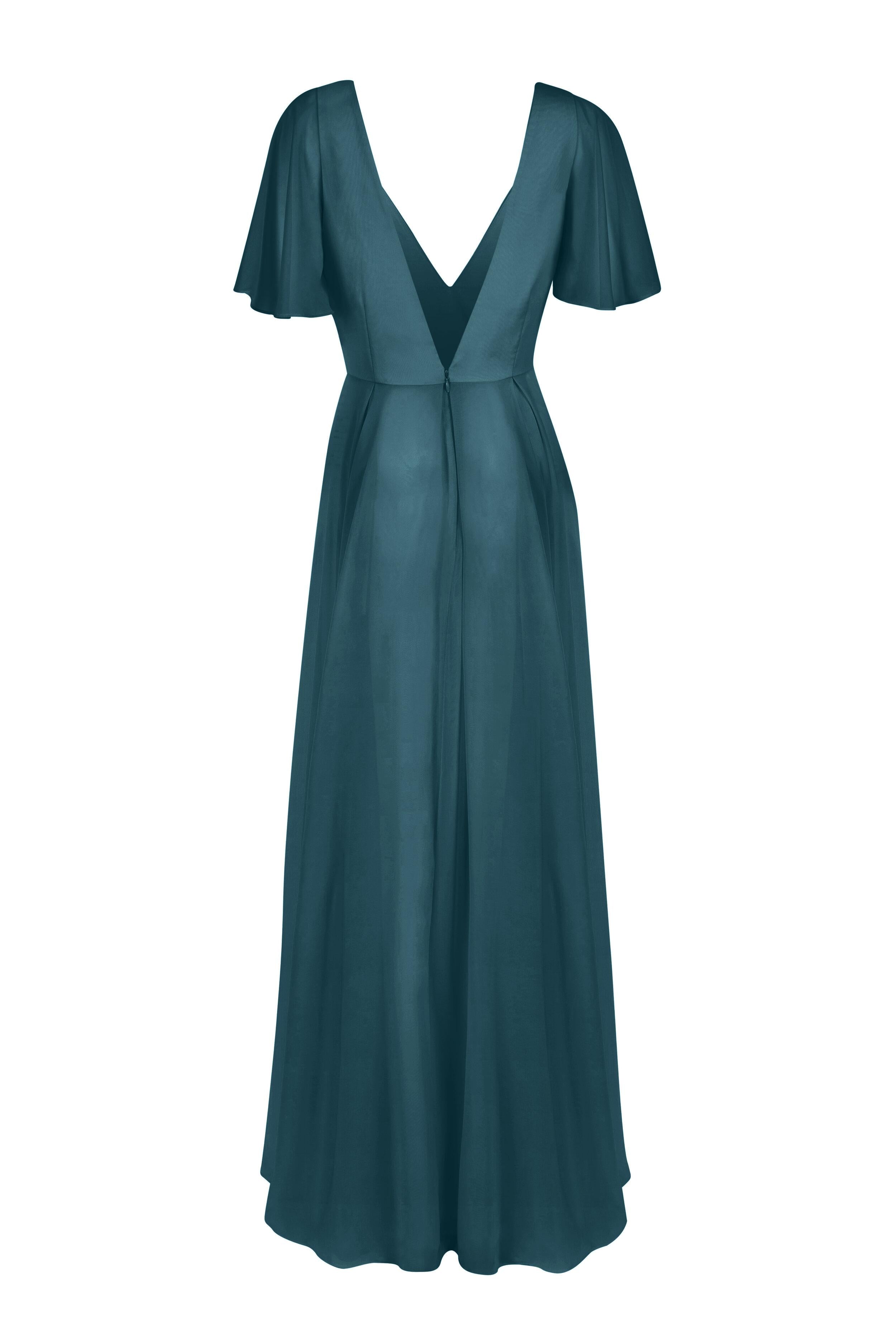 Phoebe Bridesmaid Dress In Emerald Chiffon