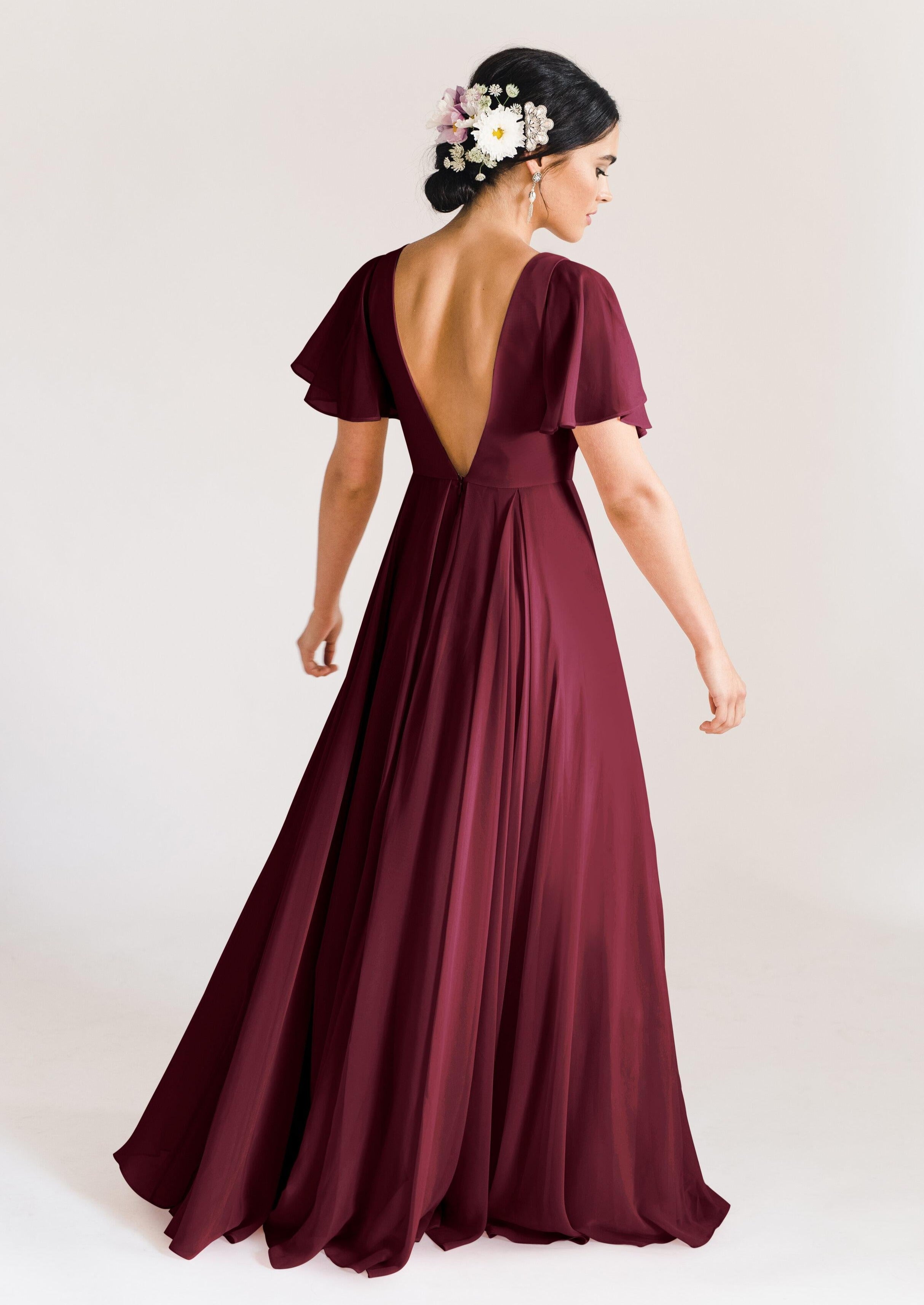 Phoebe Bridesmaid Dress In Roseberry Chiffon