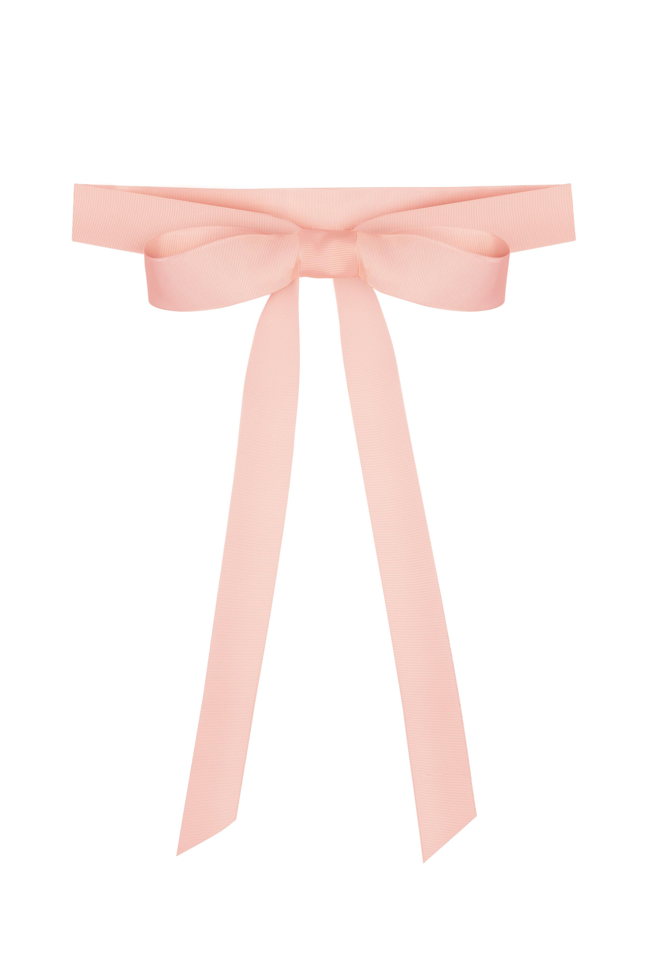 Grosgrain Ribbon Belt In Apricot