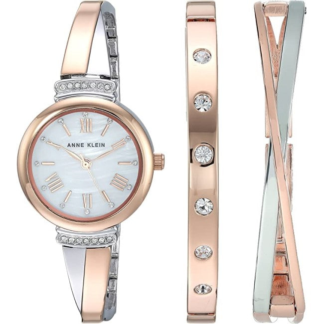 Anne Klein Women's Premium Crystal Accented Bangle Watch Set, AK/2245 –  CkFriends