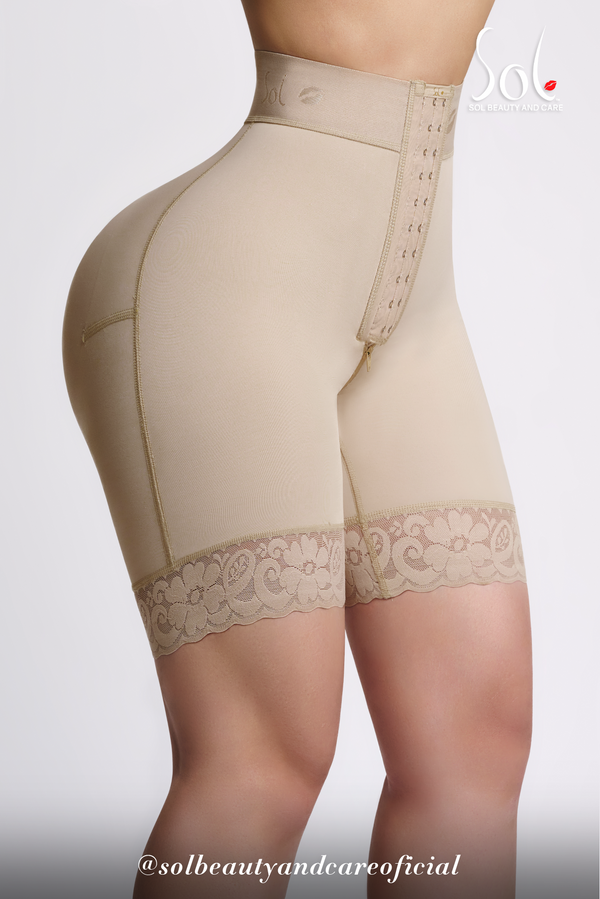 Invisible Mermaid Silhouette Short with Hooks - Mid-leg Shapewear