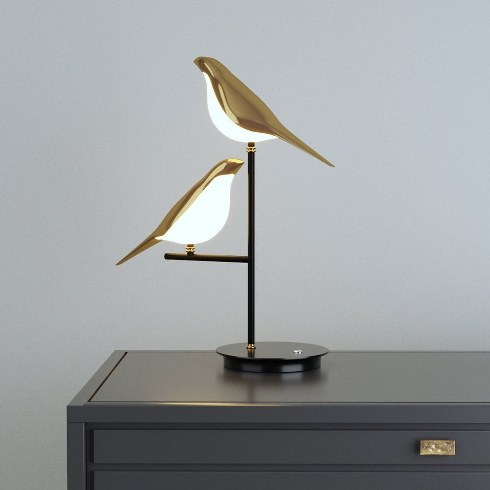 Goldene Vogel LED Tischlampe Mädchen