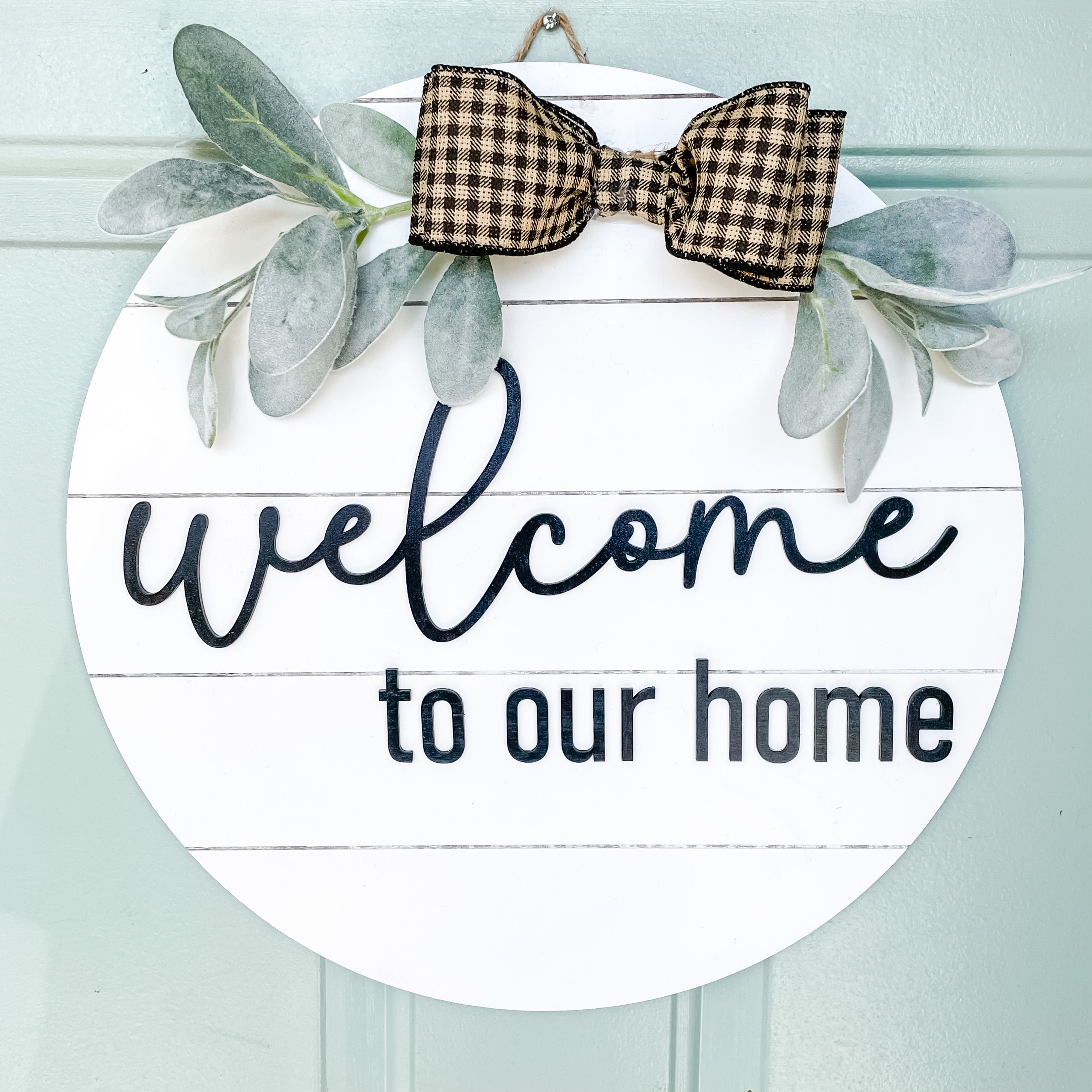 Welcome to our home shiplap round sign