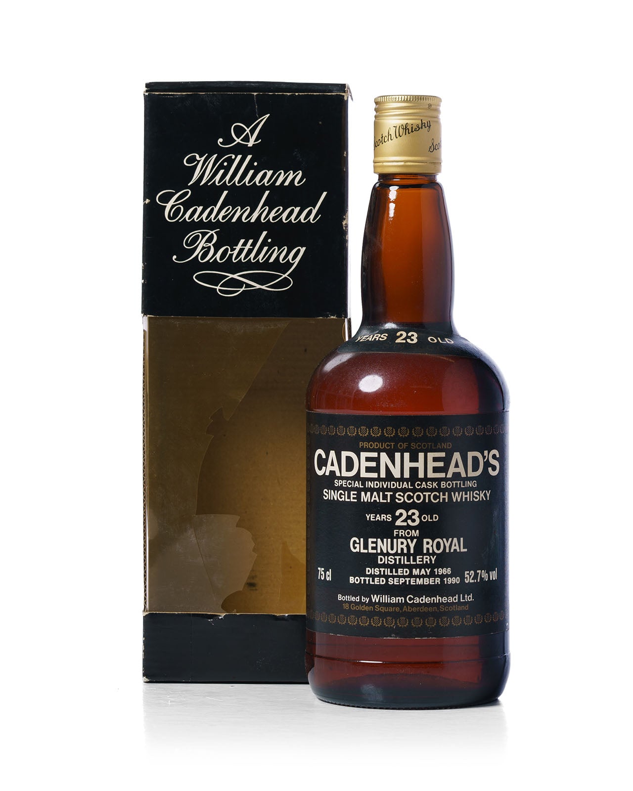 Glenury Royal 1966 Cadenhead's Bottled 1990 With Original Box 75cl