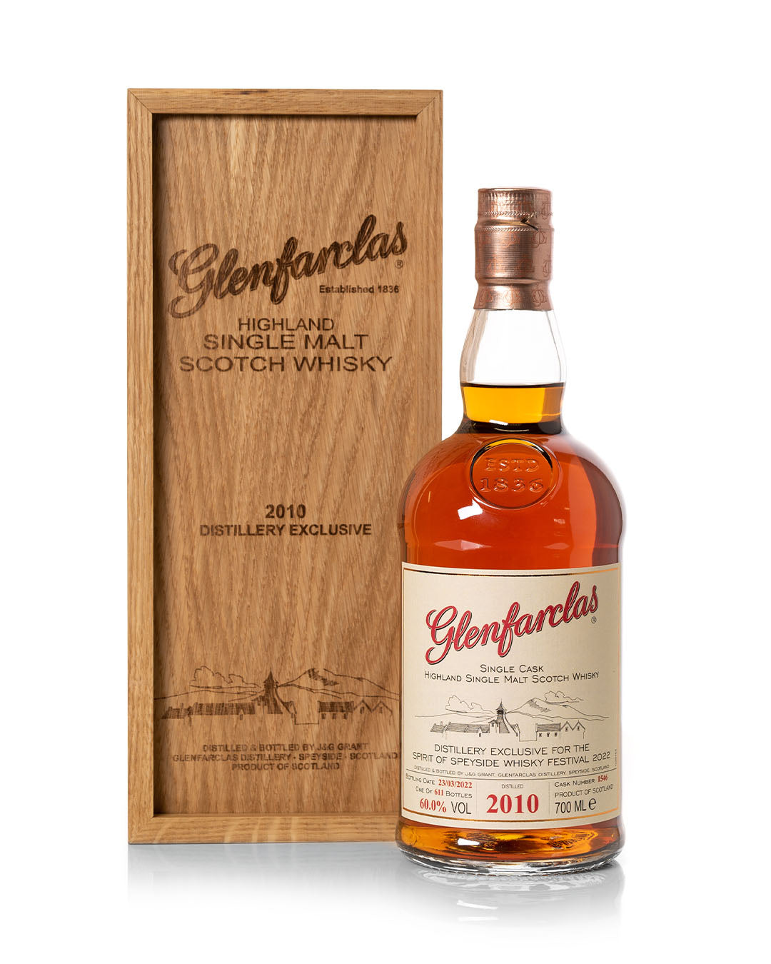 Glenfarclas 2010 Distillery Exclusive Bottled 2022 With Original Wooden Box