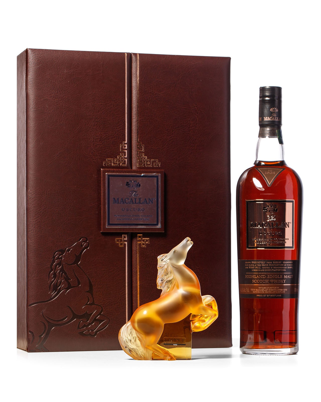 Macallan Oscuro Lalique Kazak Rearing Horse With Original Box