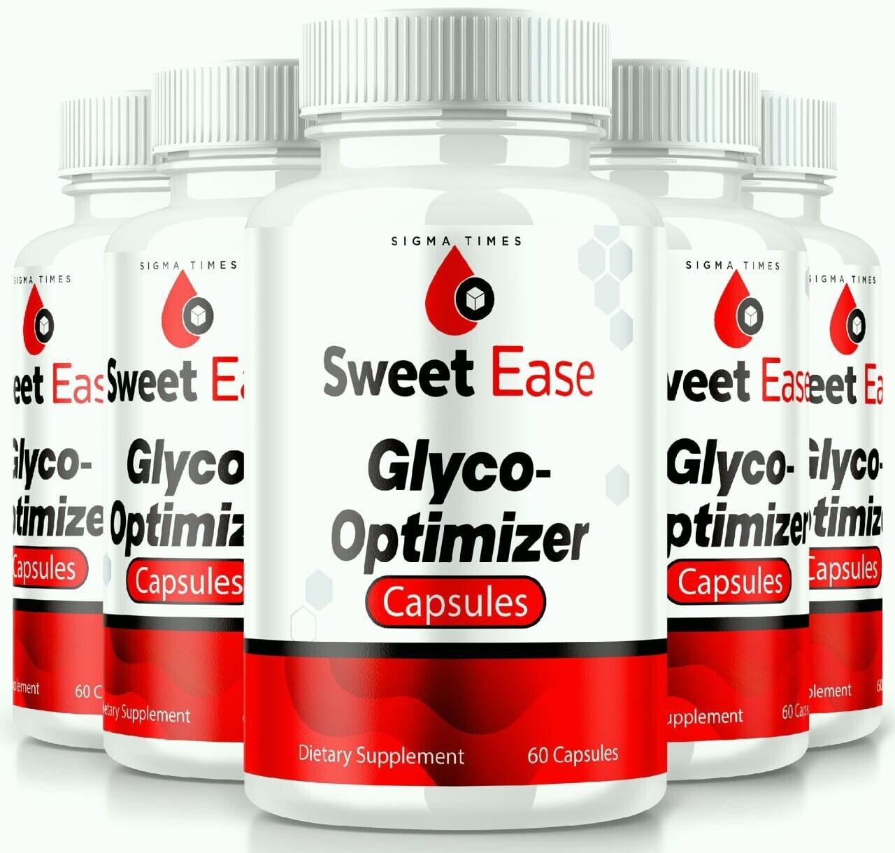 (5 Pack) Sweet Ease Glyco Optimizer Pills Supplement 300 Capsules